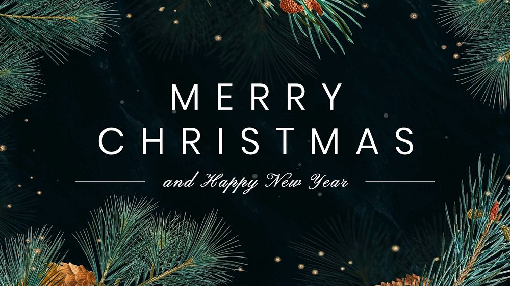 Merry Christmas blog banner template, editable text