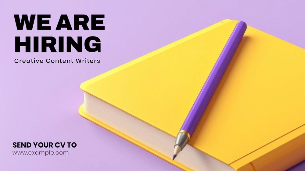 Hiring blog banner template, editable text