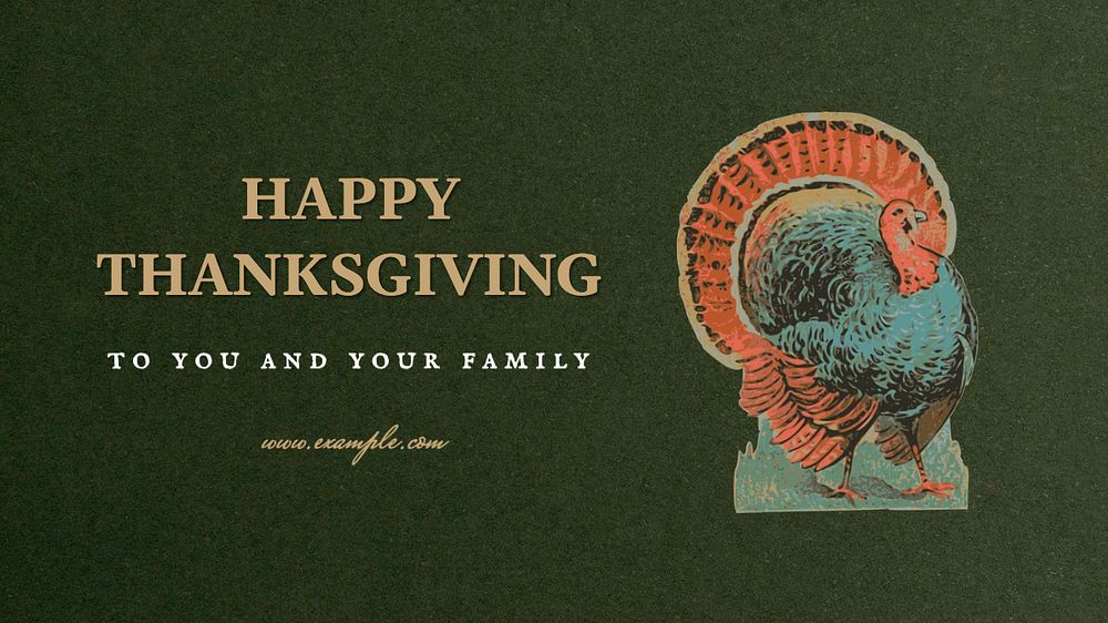 Happy thanksgiving blog banner template, editable text