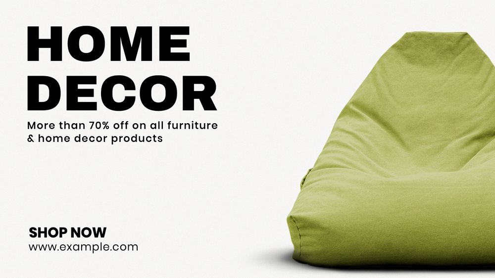 Home decor blog banner template, editable text