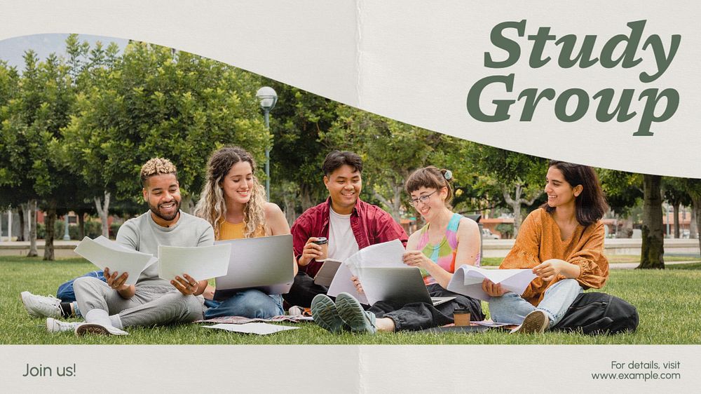 Study group blog banner template, editable text