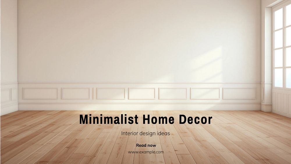 Minimalist home decor blog banner template, editable text