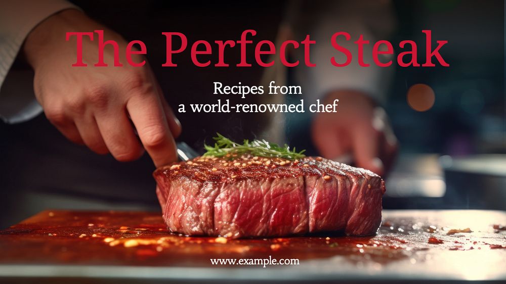 Steak recipe blog banner template, editable text