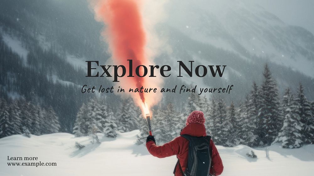 Explore now blog banner template, editable text