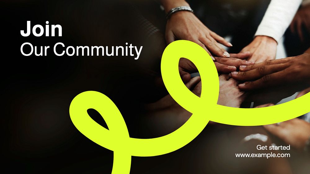 Join our community blog banner template, editable text