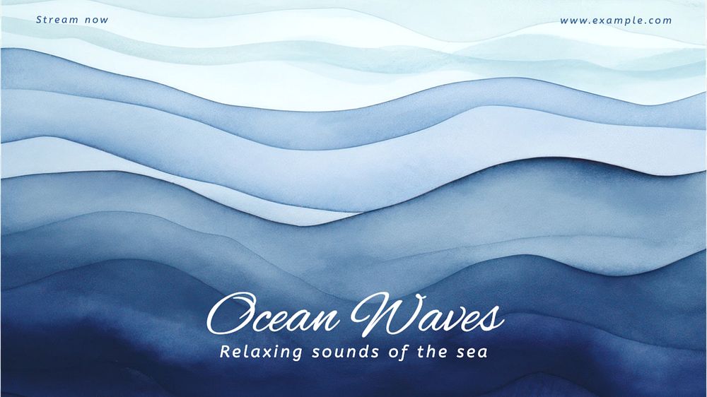 Ocean waves blog banner template, editable text