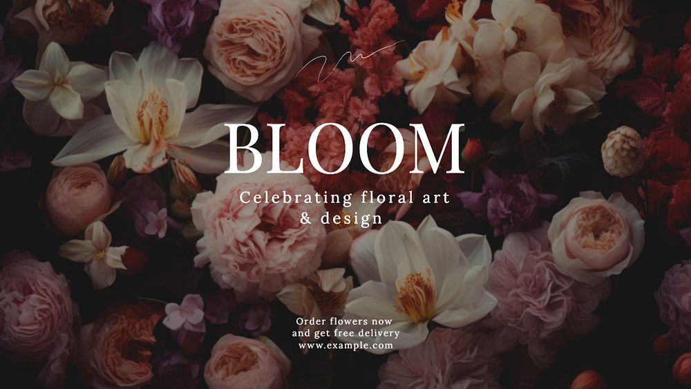 Bloom blog banner template, editable text