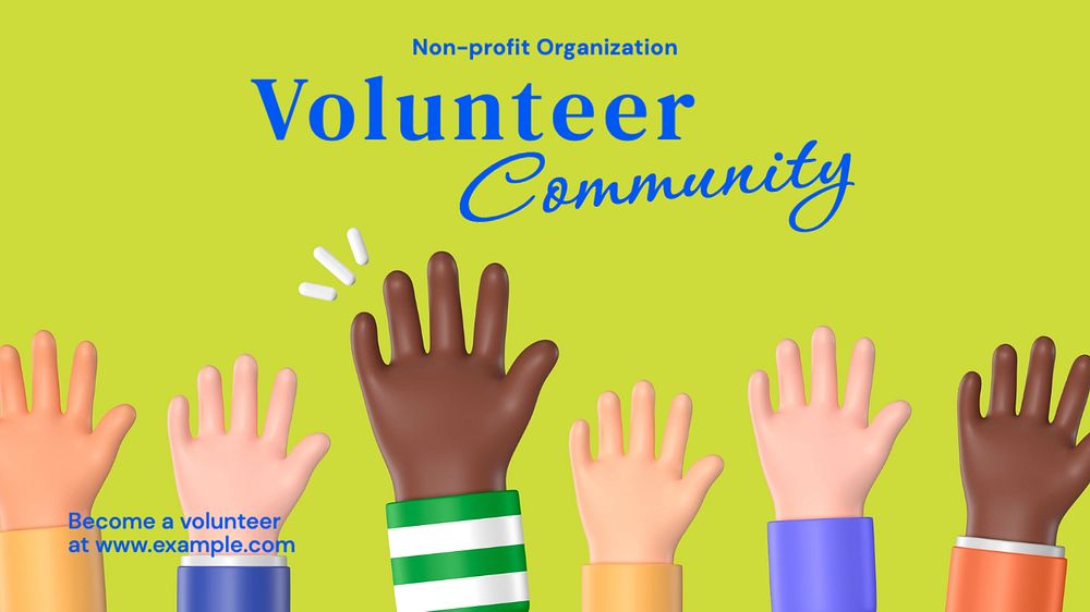 Volunteer community blog banner template, editable text