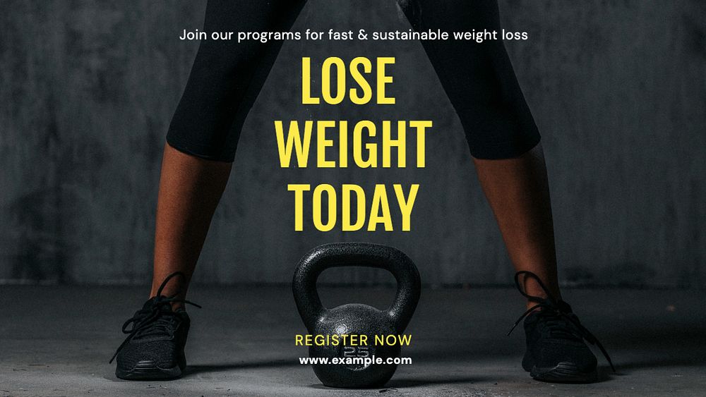 Weight loss blog banner template, editable text