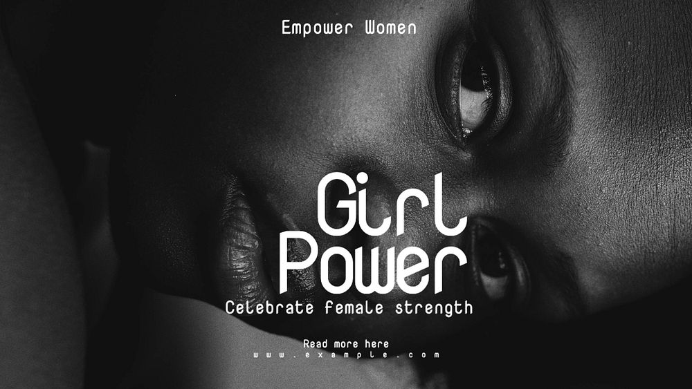 Girl power blog banner template, editable text