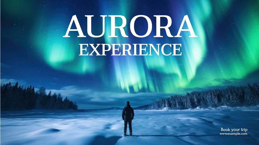 Aurora tour package blog banner template, editable text