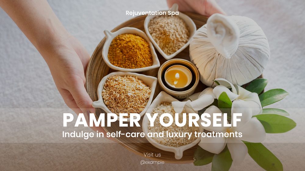 Rejuvenation spa blog banner template, editable text