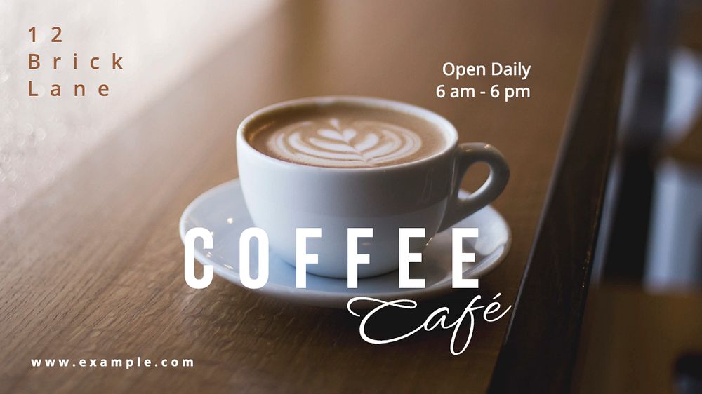 Coffee cafe blog banner template, editable text