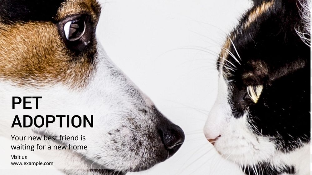 Pet adoption blog banner template, editable text