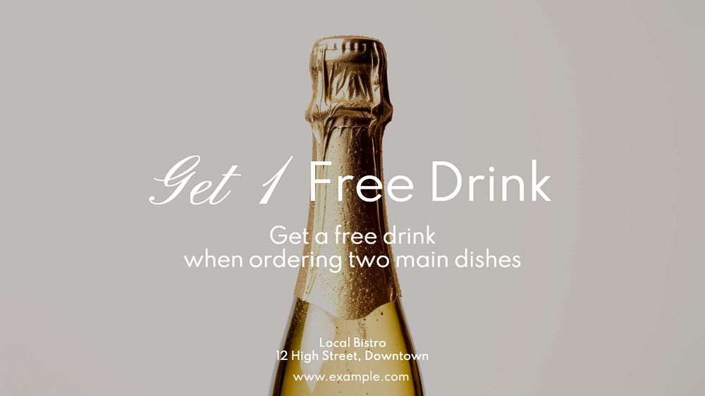 Free drink blog banner template, editable text