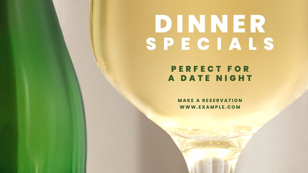 Dinner specials blog banner template, editable text