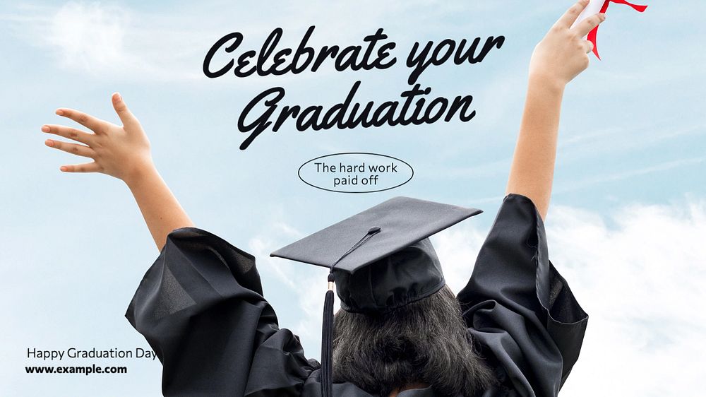 Graduation blog banner template, editable text