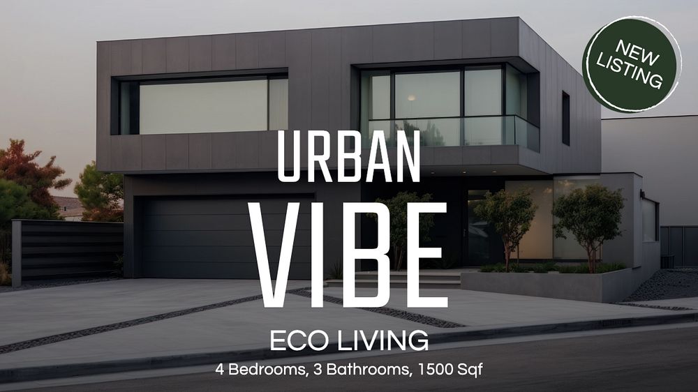 Urban vibe blog banner template, editable text