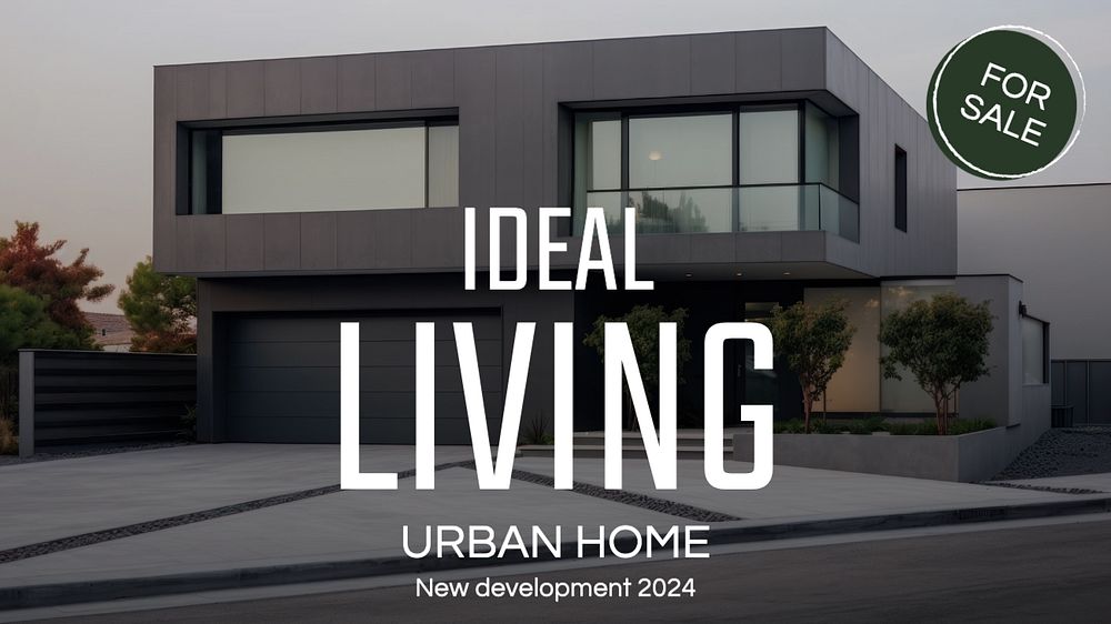 Ideal living home blog banner template, editable text