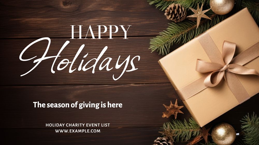 Happy holidays blog banner template, editable text