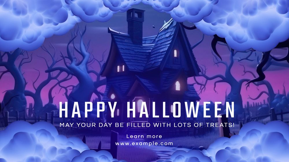 Happy halloween blog banner template, editable text