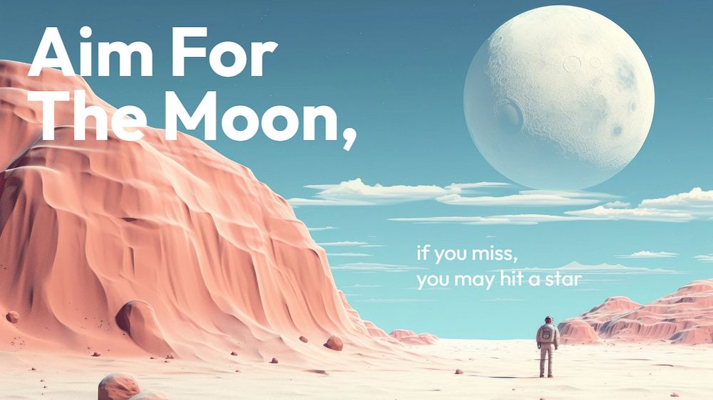 Aim for the moon blog banner template, editable text