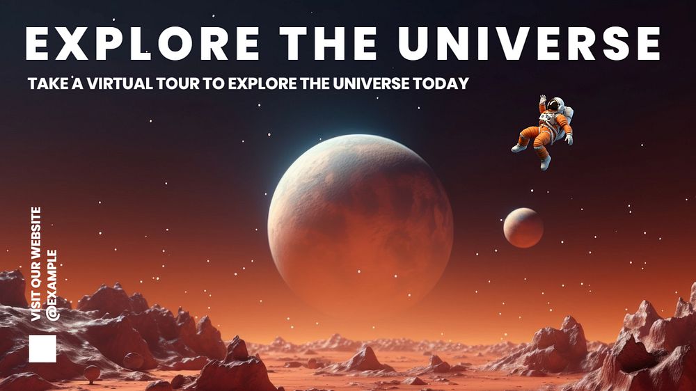 Explore the universe blog banner template, editable text