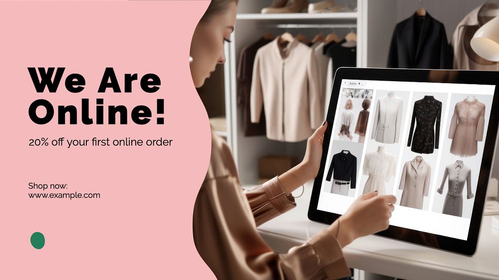 Online shop blog banner template, editable text