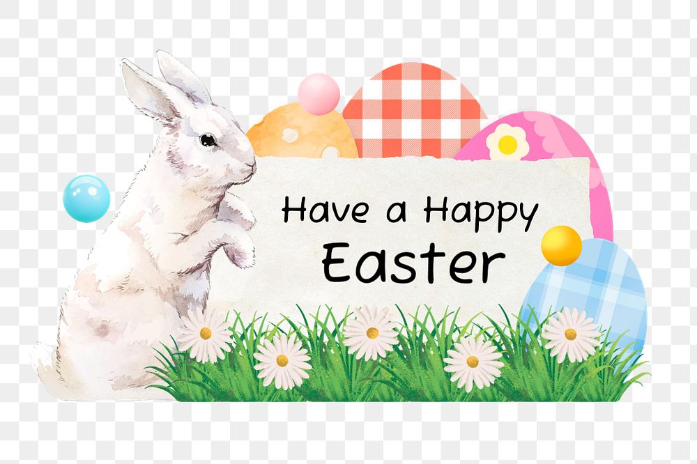 Happy Easter, bunny creative remix, editable design