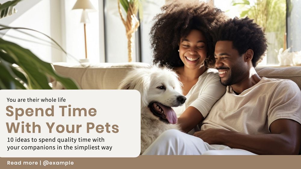 Pets companion blog banner template, editable text