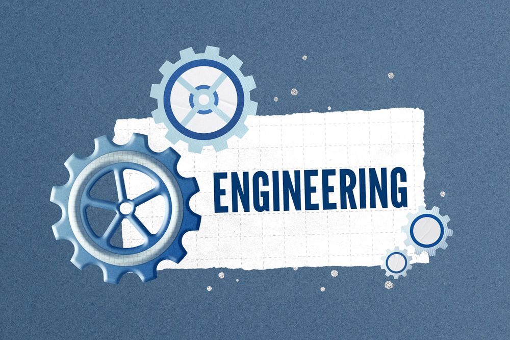 Engineering, cogwheel paper craft remix, editable design