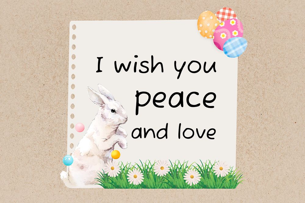 Peace and love, paper craft remix, editable design