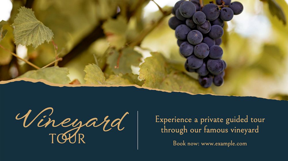 Vineyard tour blog banner template, editable text