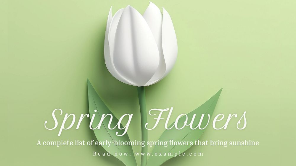 Spring flowers blog banner template, editable text