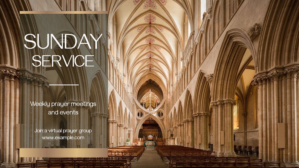 Sunday Service blog banner template, editable text