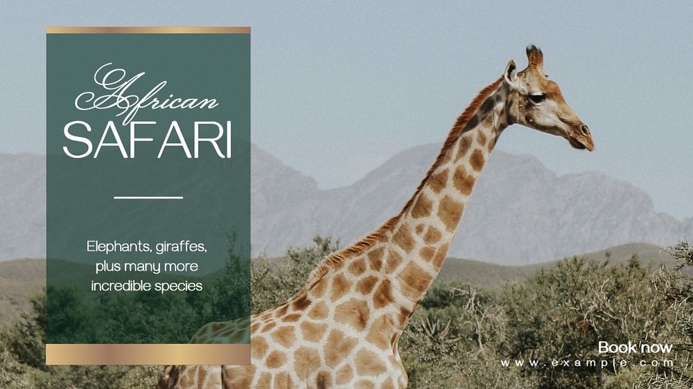 African safari blog banner template, editable text