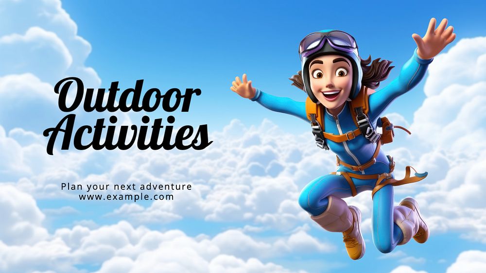 Outdoor activities blog banner template, editable text