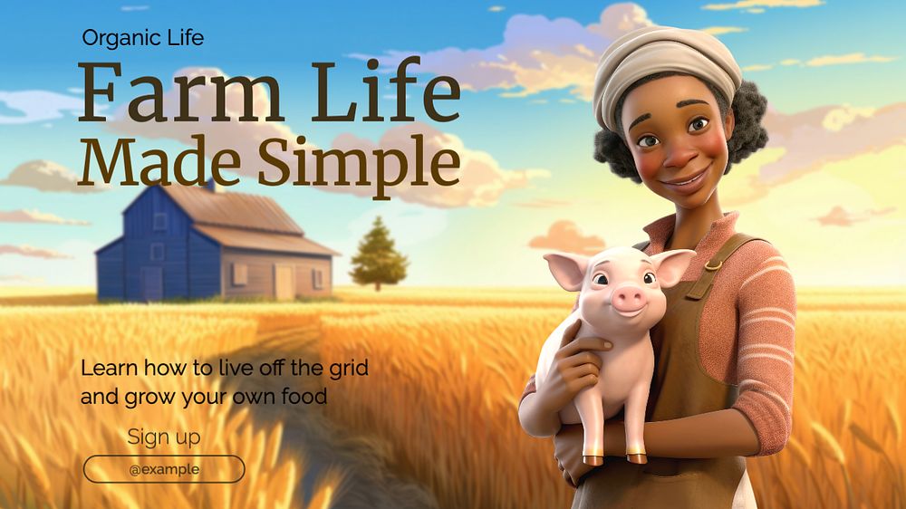 Farm life blog banner template, editable text