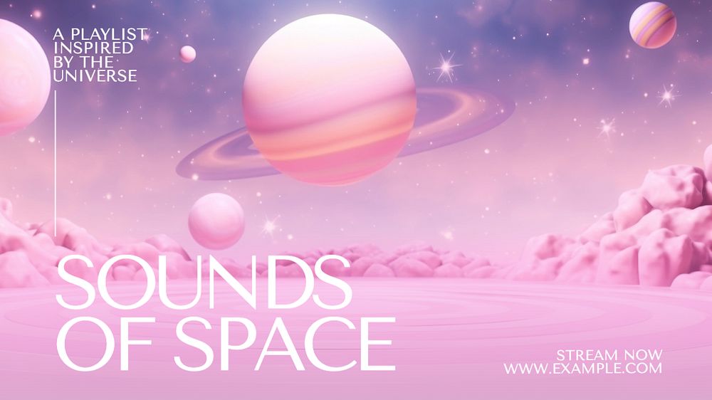 Space playlist blog banner template, editable text