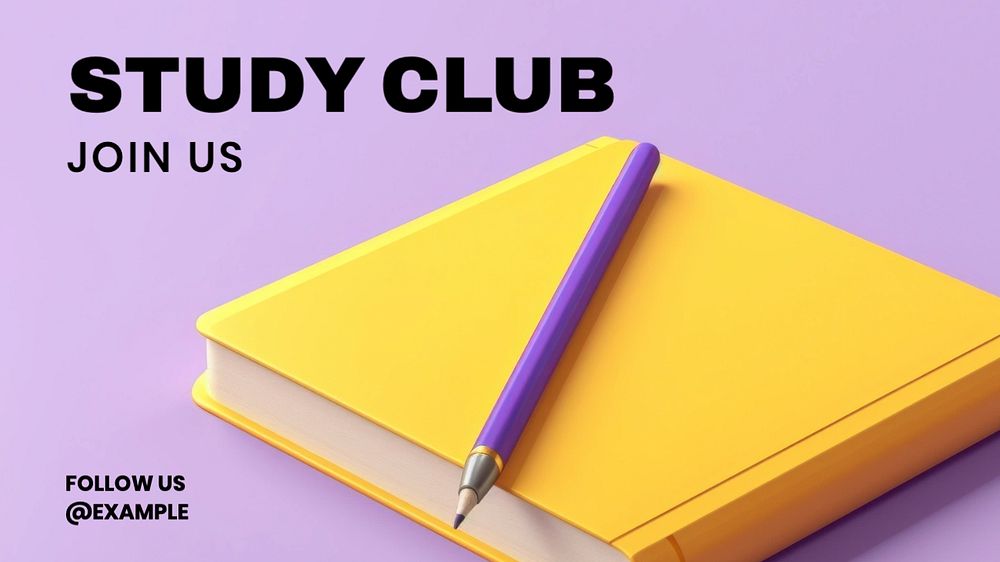 Study club blog banner template, editable text