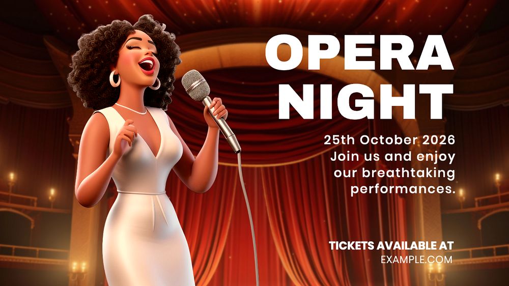 Opera night blog banner template, editable text