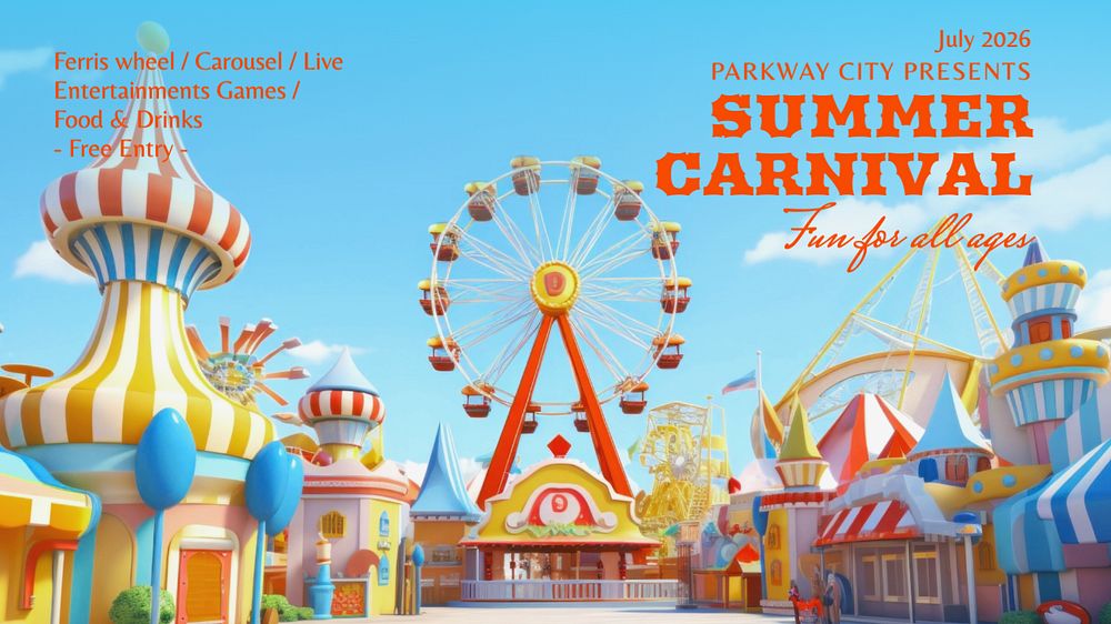 Summer carnival blog banner template, editable text