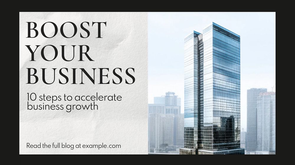 Boost business blog banner template, editable text