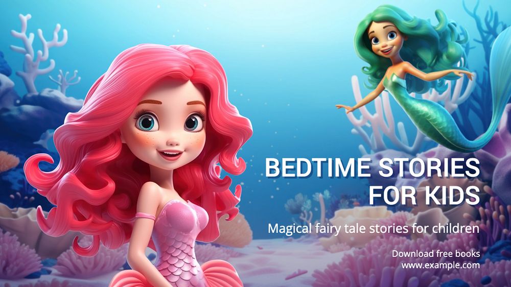 Bedtime stories blog banner template, editable text