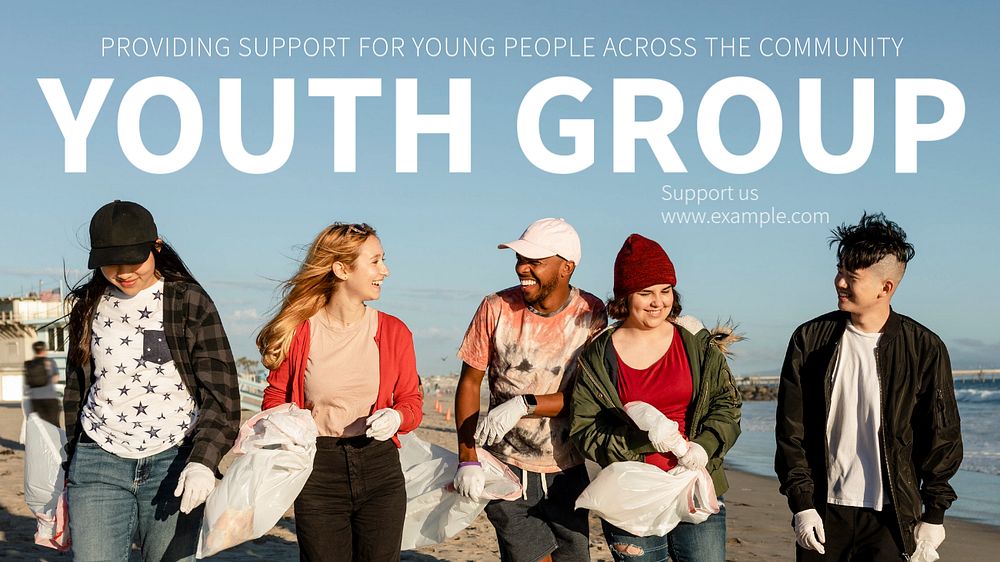 Youth group blog banner template, editable text