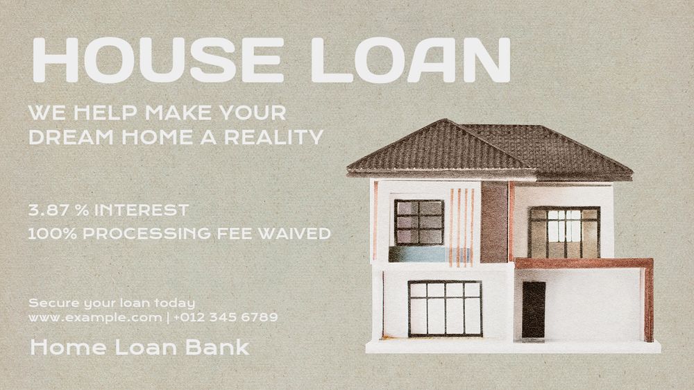 House loan blog banner template, editable text