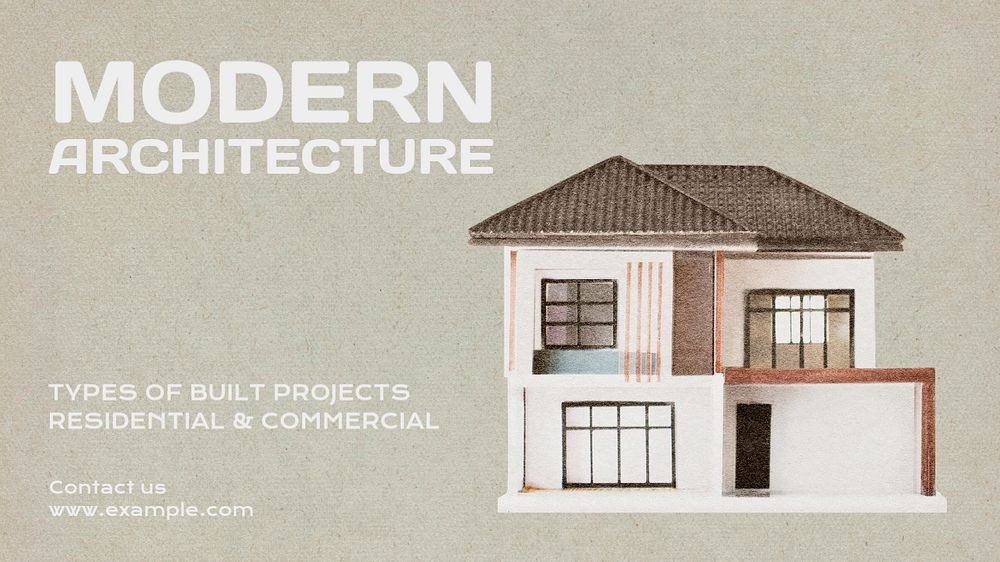 Modern architecture blog banner template, editable text