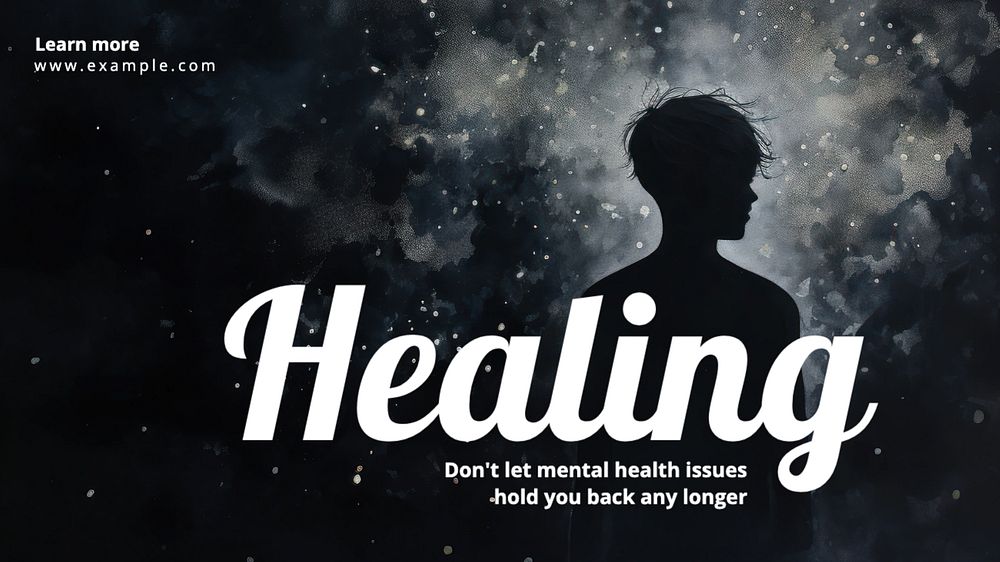 Mental health blog banner template, editable text