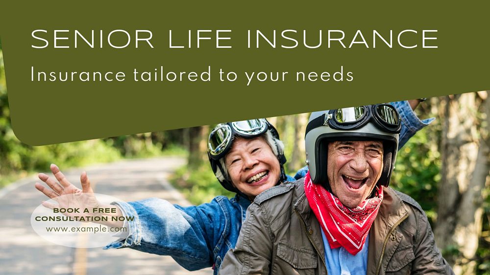 Senior insurance blog banner template, editable text