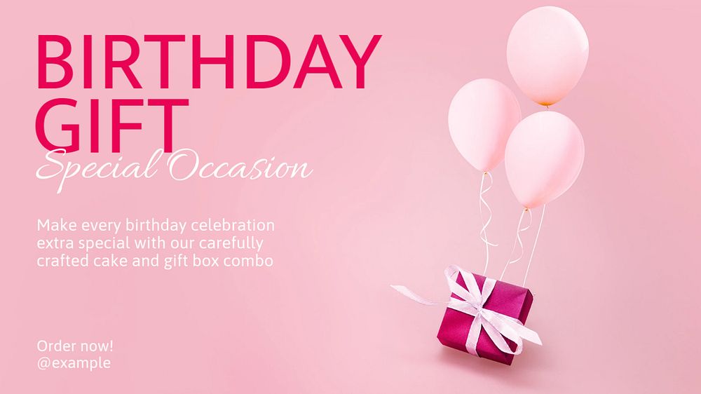 Birthday blog banner template, editable text